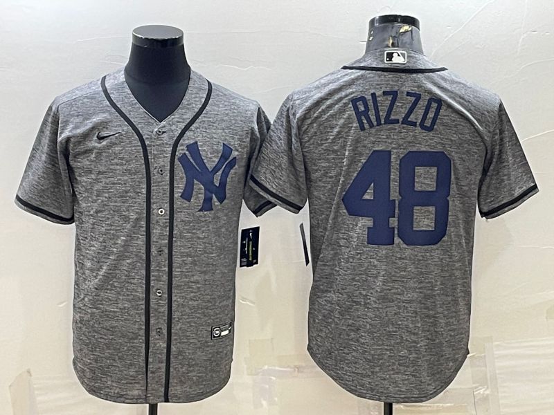 Men New York Yankees #48 Rizzo Grey hemp ash Nike 2022 MLB Jerseys->new york yankees->MLB Jersey